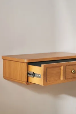 Elle Oak Wood Shelf with Drawer - Beige product