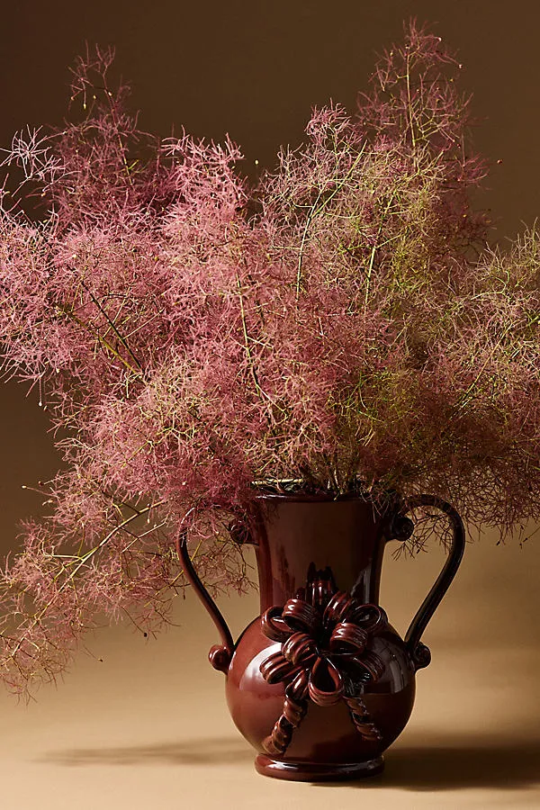 Ellen Bow Ceramic Vase - Brown by Anthropologie