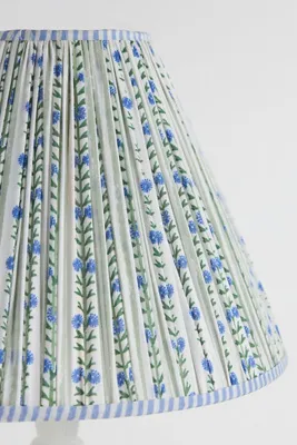 Ellen Merchant Ruched Empire Floral Cottage Lampshade - Ivory, Cotton product