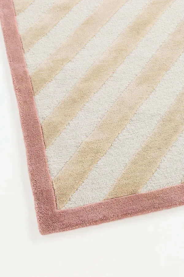 Elodie Tufted Striped Rug - Beige, Wool-Blend product
