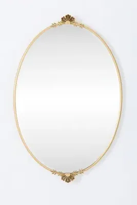 Eloise Flourish Oval Bath Mirror - Gold by Anthropologie, alternate view