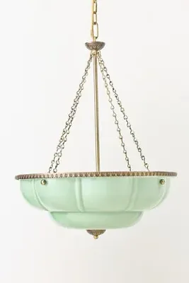 Eloise Scallop Chandelier - Green, Milk Glass product