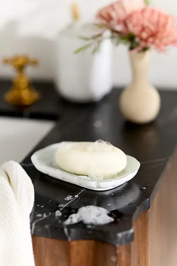 Eloise Scallop Glass Soap Dish - White, Glass product