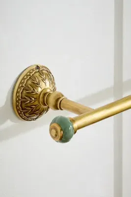 Eloise Towel Bar - Green, Brass by Anthropologie, image 2