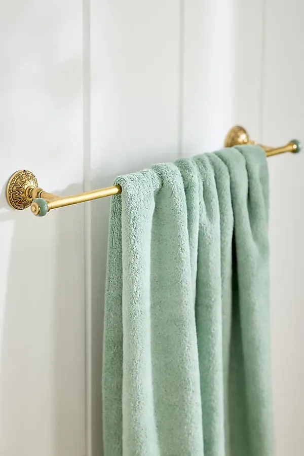 Eloise Towel Bar - Green, Brass by Anthropologie