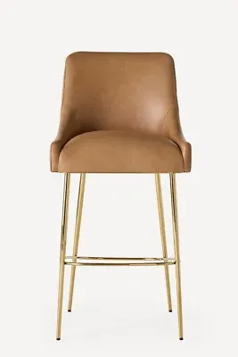 Elowen Leather Bar Stool - Brown product