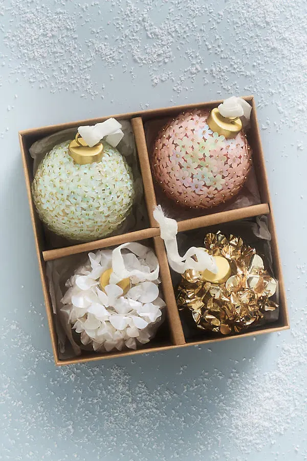 Embellished Bauble Ornaments Set of 4 by Anthropologie, alternate view