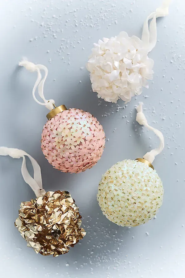 Embellished Bauble Ornaments Set of 4 by Anthropologie
