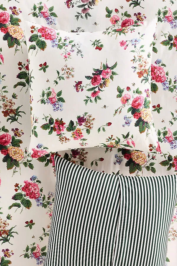 Embroidered Percale Floral Printed Cushion Cover - Cotton product