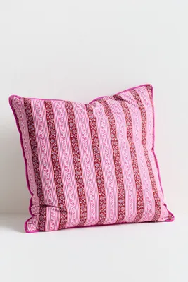 Emilia Printed Pillow - Pink, Cotton by Anthropologie, alternate view
