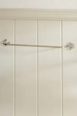 Equestrian Brass Towel Bar - Silver, Brass by Anthropologie, alternate view