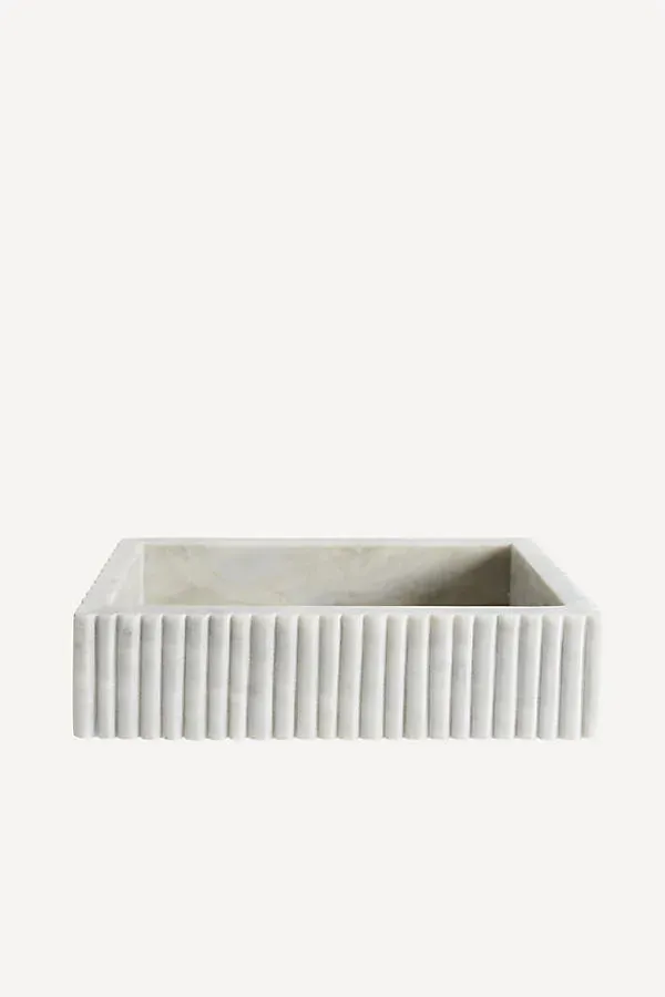 Erin Gates Beacon Hill Guest Towel Tray - White, Marble by Anthropologie