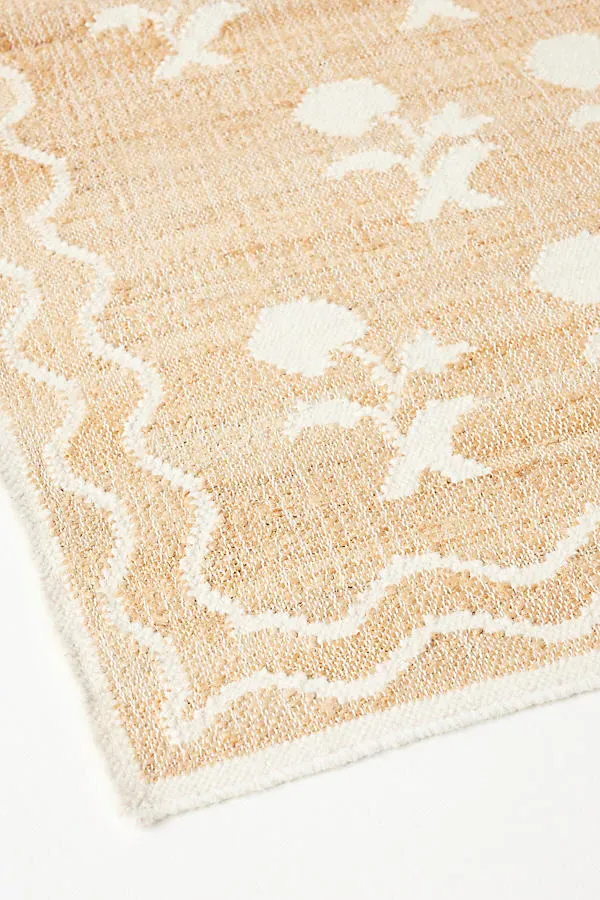 Erin Gates Floral Double Border Flatwoven Rug - Ivory, Cotton/Wool product