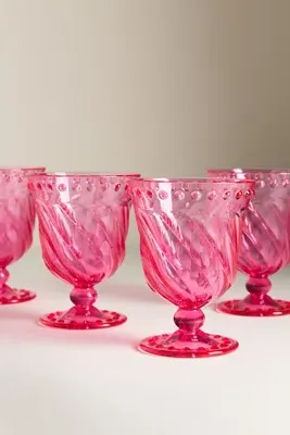 Esther Acrylic Goblets Set of 4 - Pink product