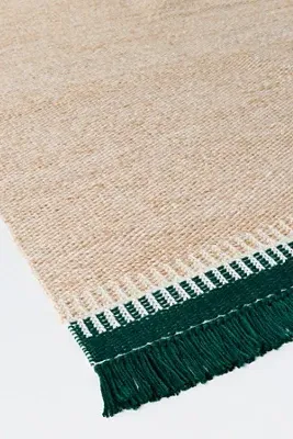 Esther Flatwoven Indoor/Outdoor Fringed Rug - Blue, Polyester product