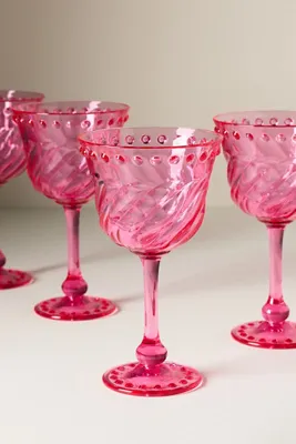 Esther Set of 4 Wine Glasses - Pink, Acrylic product