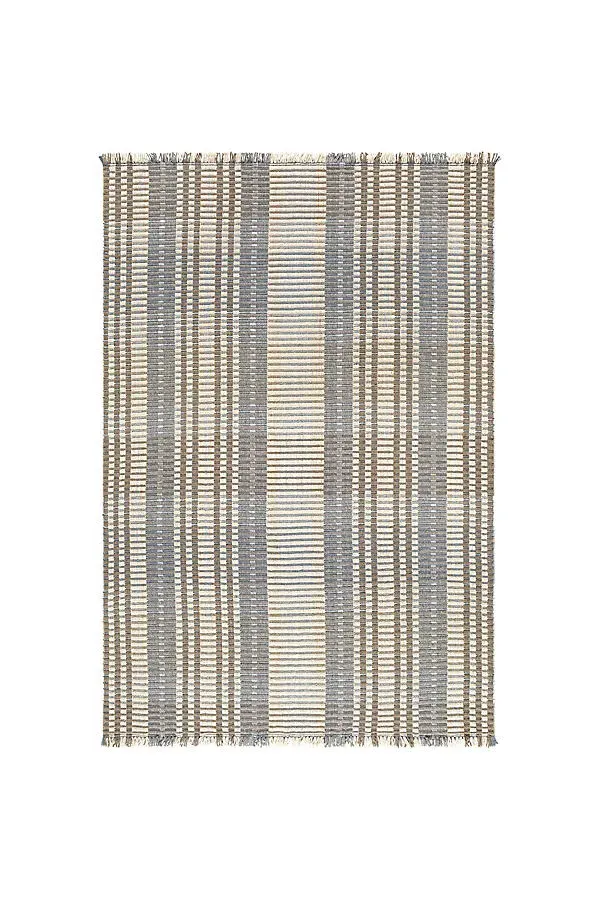 Ethos Flatwoven Geometric Rug - Beige, Wool-Blend by Anthropologie