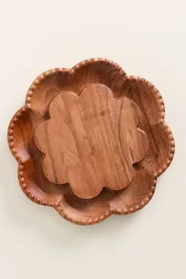 Etu Home Vintage English Scalloped Bread Board - Brown by Anthropologie, alternate view