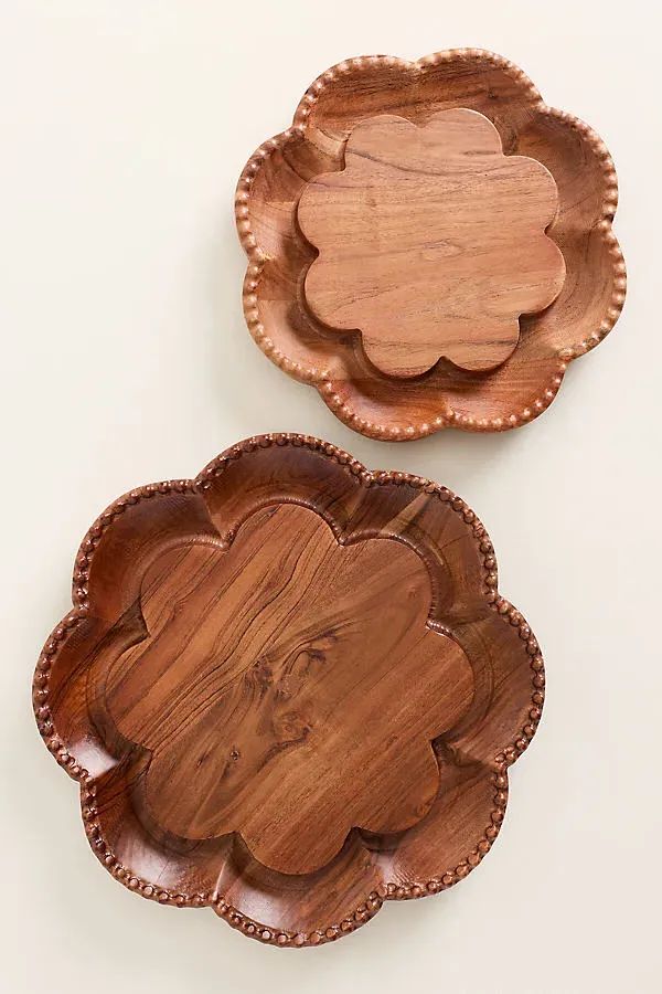 Etu Home Vintage English Scalloped Bread Board - Brown by Anthropologie