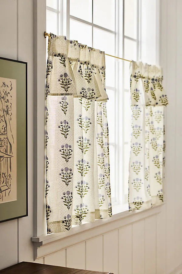 Eudora Cafe Curtains Set of 2 - Blue, Cotton product