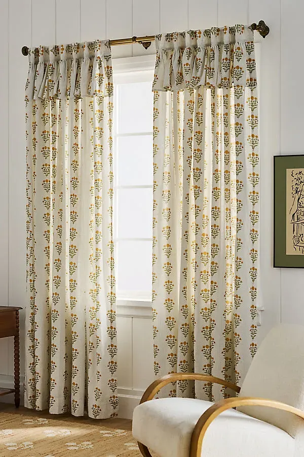 Eudora Cotton Printed Valance Curtain - Yellow product