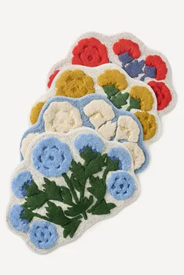Eudora Floral Bath Mat - Cotton by Anthropologie, alternate view