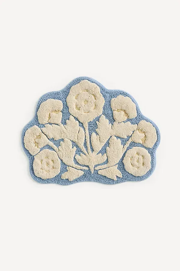 Eudora Floral Bath Mat - Cotton by Anthropologie