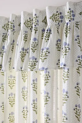 Eudora Printed Valance Curtain - Blue, Cotton product