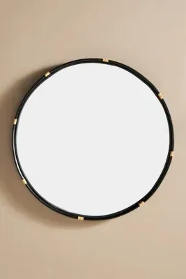 Evan Rattan Wall Mirror - Black, Rattan product