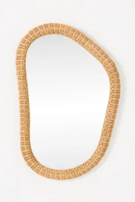 Evelyn Rattan Irregular Wall Mirror - Brown product