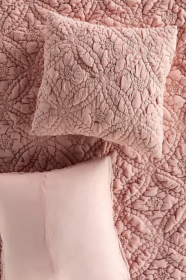 Everly Floral Euro Sham - Pink, Cotton product