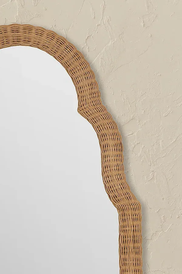 Evie Wall Mirror - Brown, Rattan product