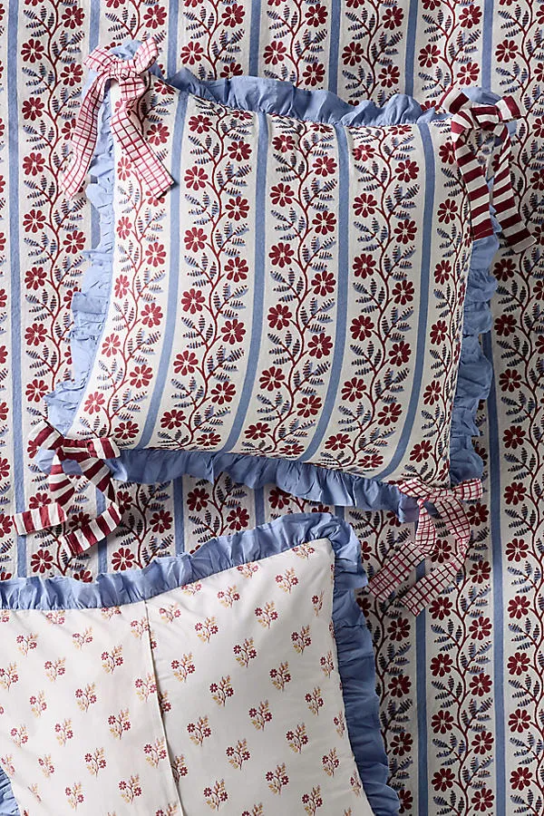 Evita Floral Printed Tie Cushion Cover - Cotton product