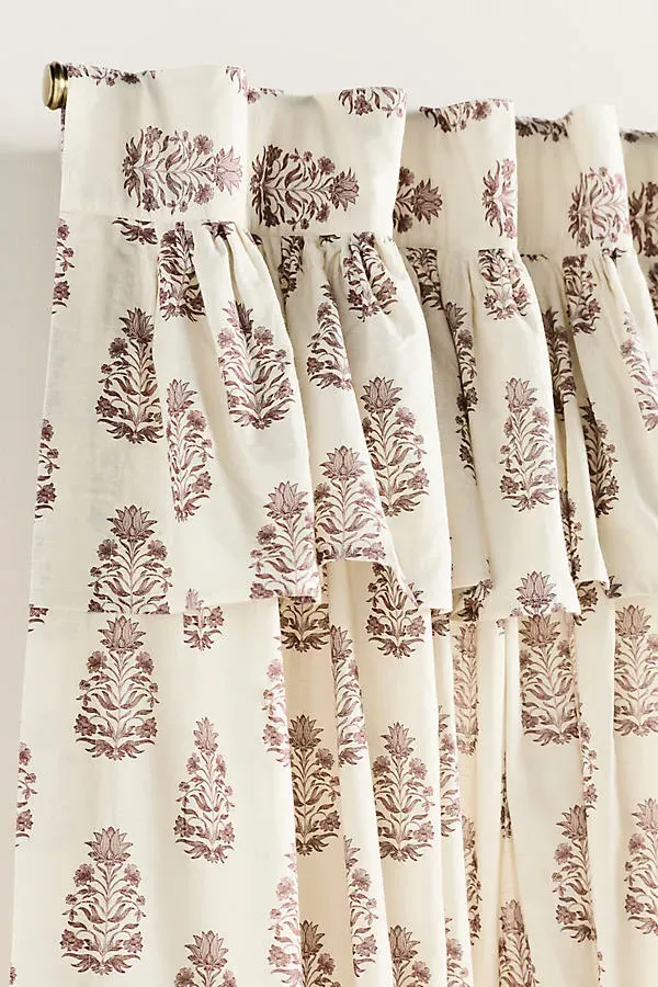 Evita Printed Valance Curtain - Brown, Cotton alternate view