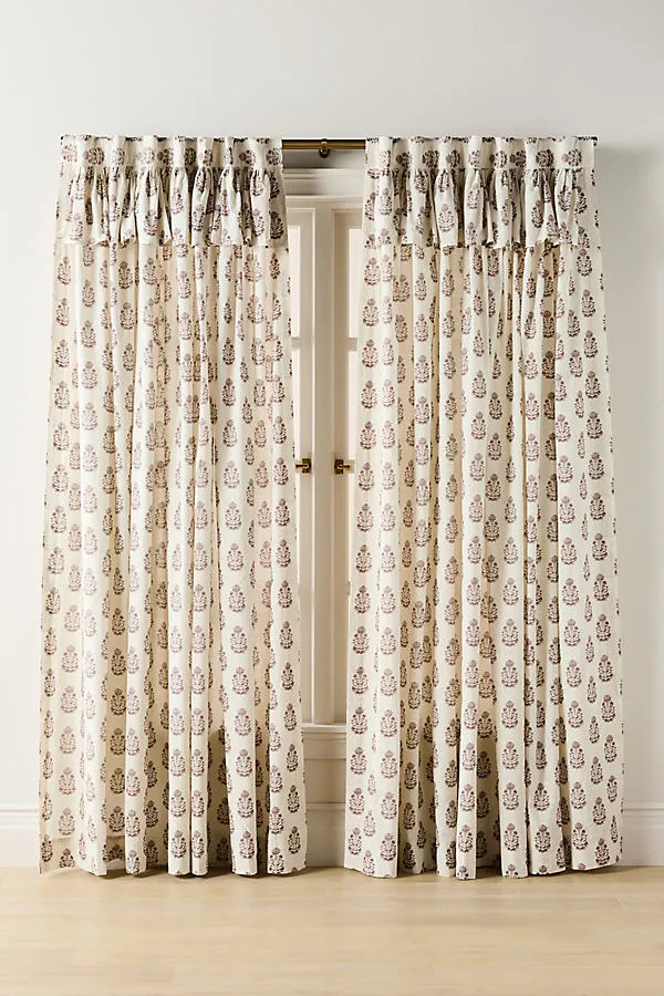 Evita Printed Valance Curtain - Brown, Cotton product