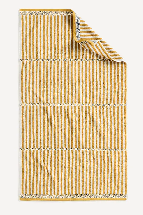 Evita Striped Woven Towel Collection - Yellow, Cotton product