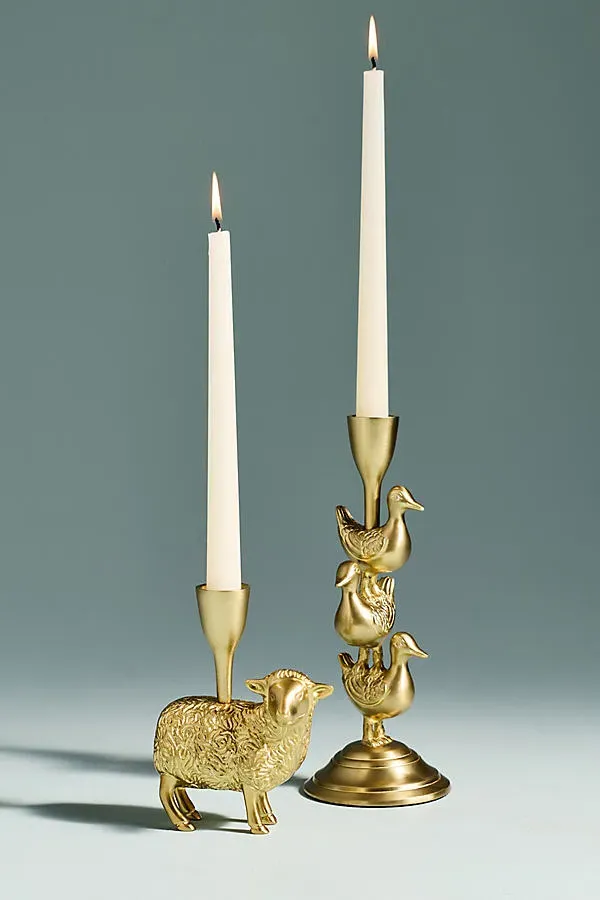Farm Figural Candle Holder - Gold, Aluminum by Anthropologie