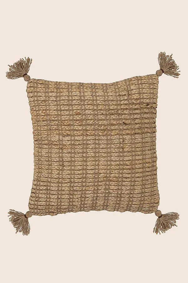Felina Jute Cushion - Brown, Jute/Cotton product