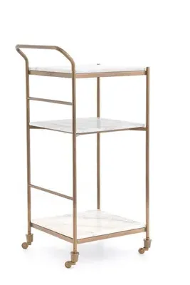 Felix Marble Bar Cart - Gold, Marble product
