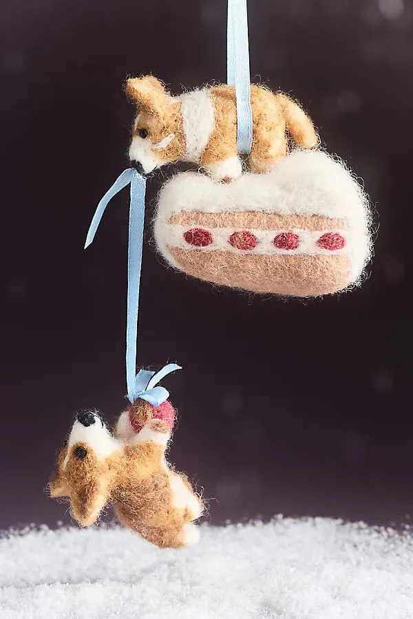 Felt Pastry Animal Ornament - Beige, Wool by Anthropologie