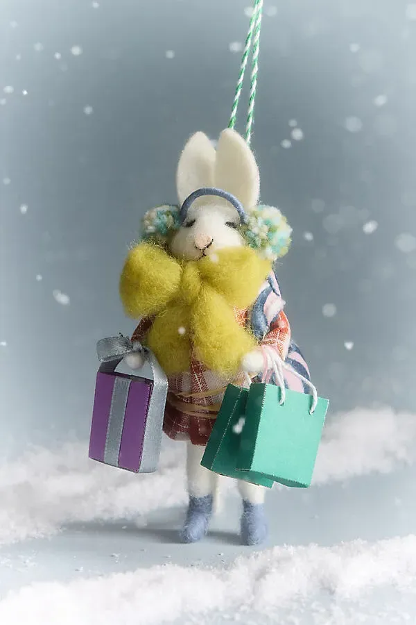 Felted Holiday Hobby Character Ornaments - Pink, Wool by Anthropologie