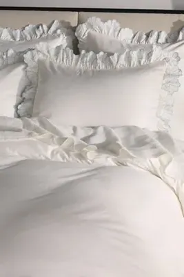 Fera Embroidered Duvet - Blue, Cotton Sateen product