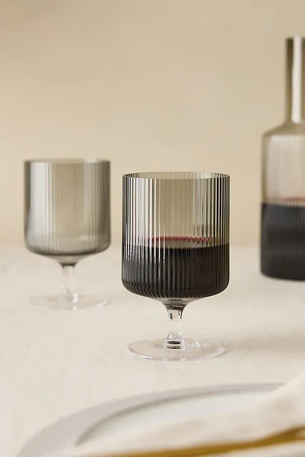 Ferm Living Ripple Wine Glasses Set of 2 by Anthropologie