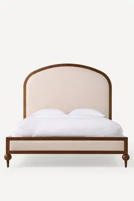 Fern Queen Size Bed Frame - Beige, Polyester/Linen product