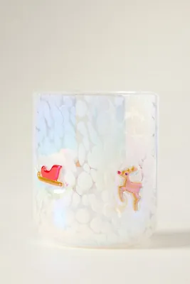 Festive Icon Juice Glass - Brown, Handblown Glass by Anthropologie, alternate view