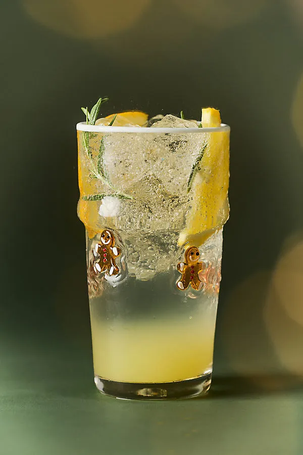 Festive Icon Tumbler Glass - Brown by Anthropologie