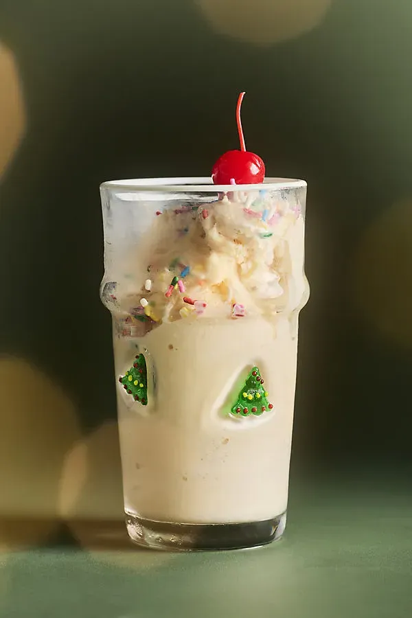 Festive Icon Tumbler Glass - Green by Anthropologie
