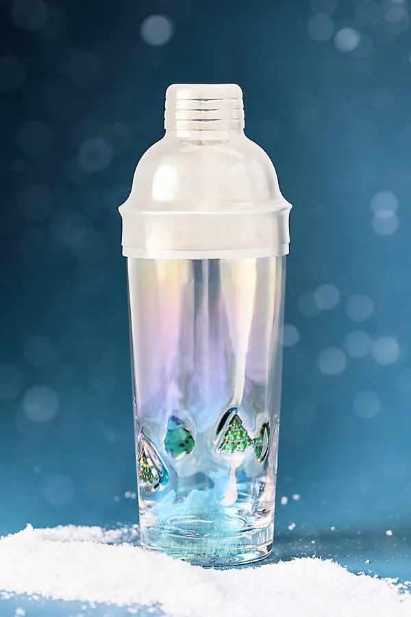 Festive Lustered Icon Cocktail Shaker - Glass, Stainless Steel by Anthropologie