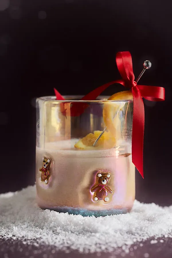 Festive Lustered Icon Juice Glass - Brown by Anthropologie