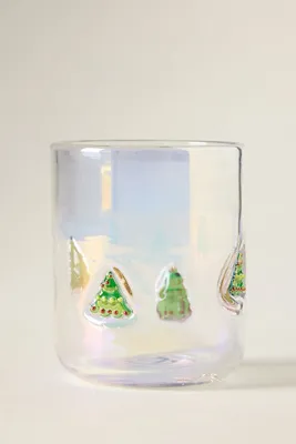 Festive Lustered Icon Juice Glass - Green by Anthropologie, image 2